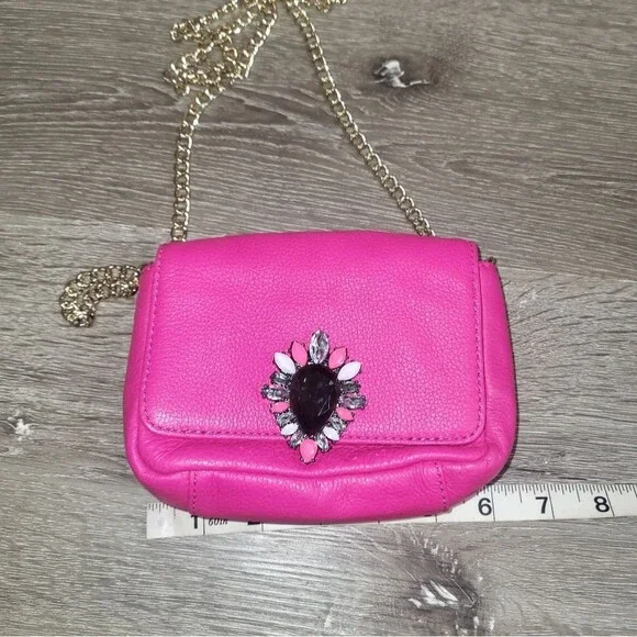 Juicy Couture Leather Pink Mini Chain Link Crossbody Bag - Picture 7 of 8